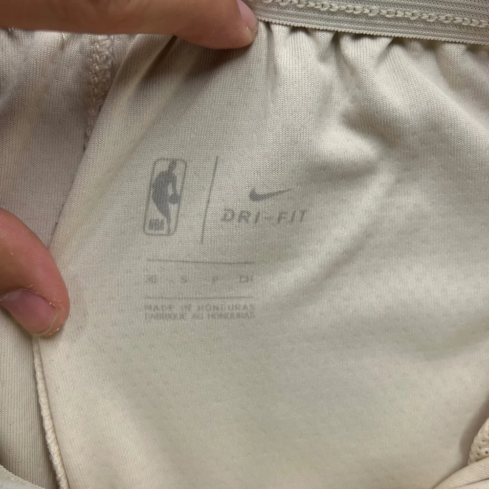Nike Milwaukee Bucks NBA Authentic Shorts Cream Green Blue Small 30 2093